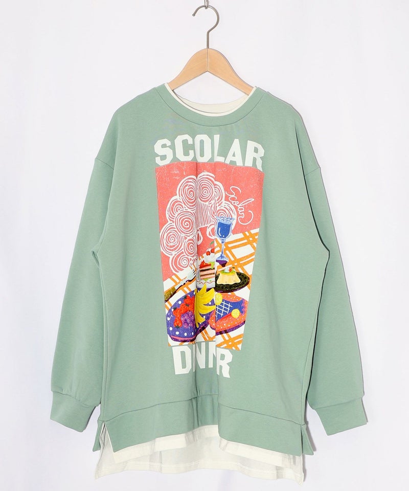 スカラーちゃんの夕食柄レイヤード風配色プルオーバー-20