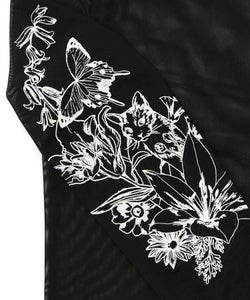 アンティーク風花蝶プリント ソフトチュールインナー-11