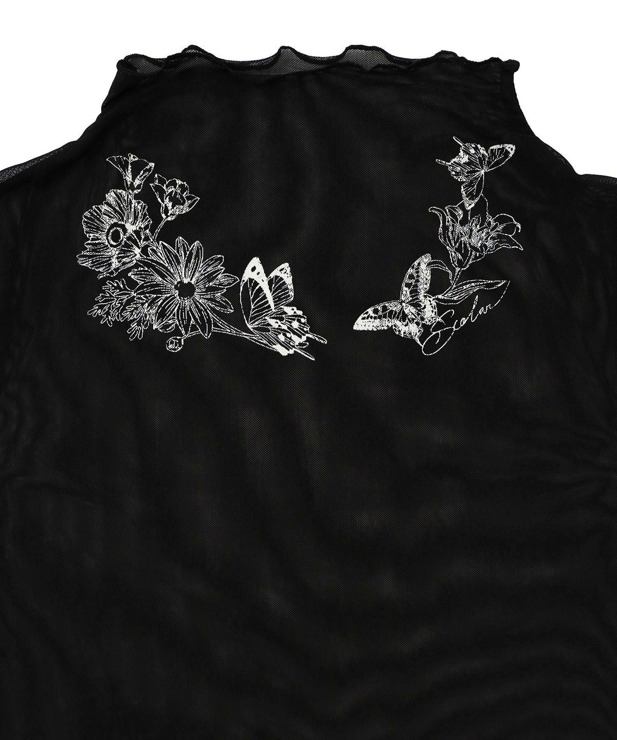 アンティーク風花蝶プリント ソフトチュールインナー-12