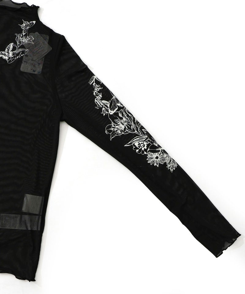 アンティーク風花蝶プリント ソフトチュールインナー-13