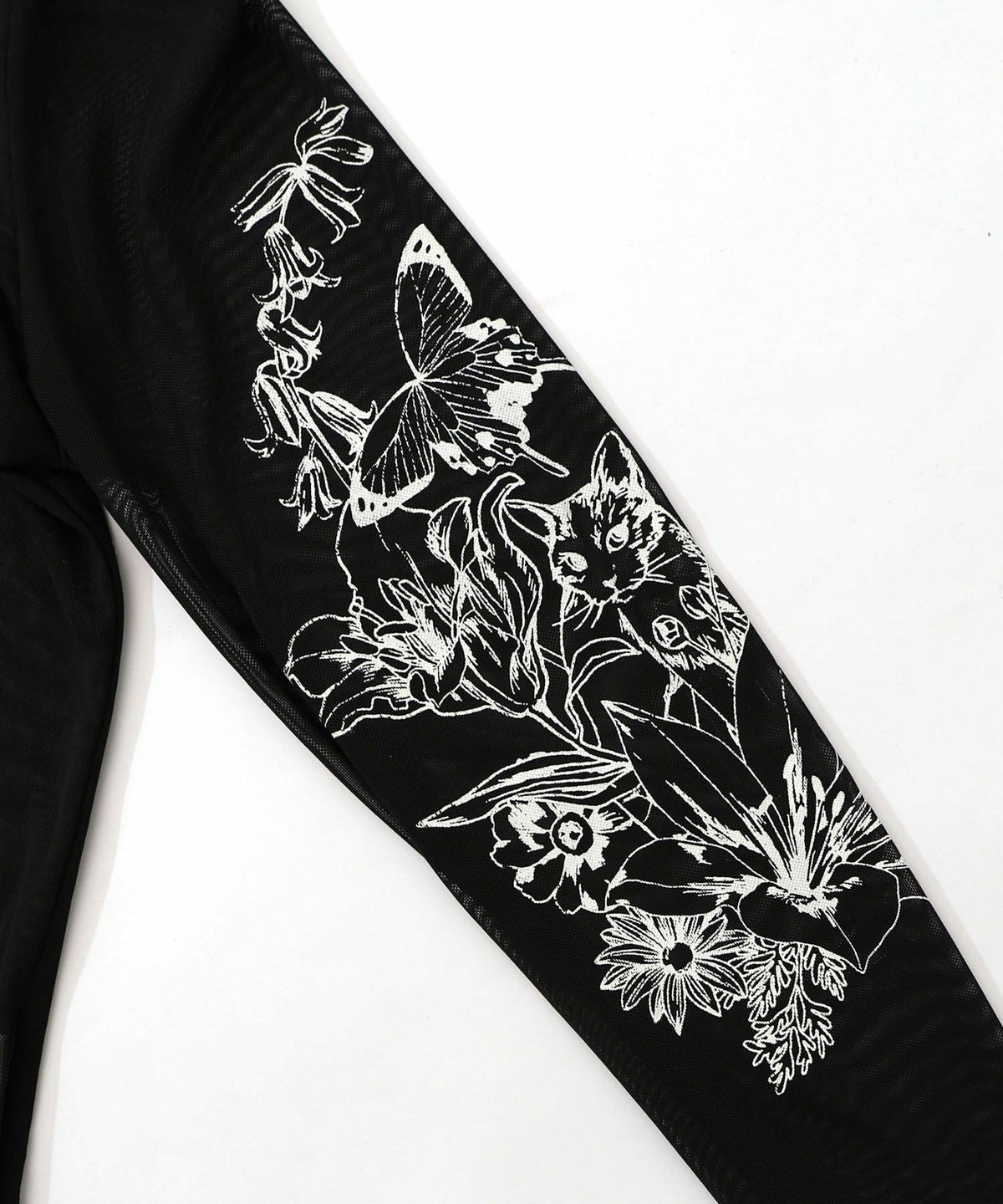 アンティーク風花蝶プリント ソフトチュールインナー-15