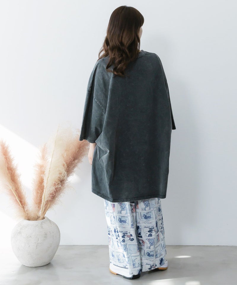 わんorにゃんスタンプ柄 バイオ加工パンツ-10