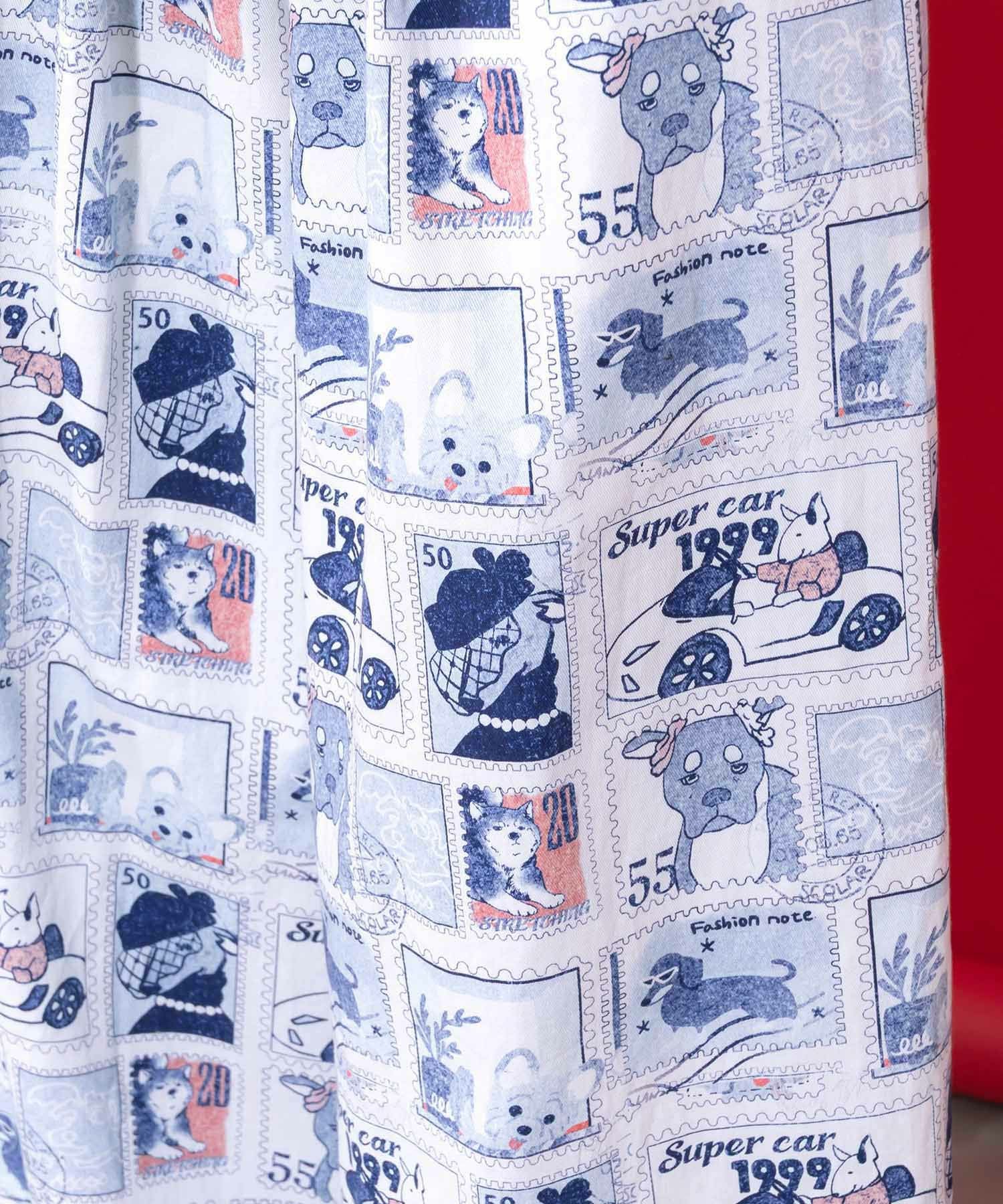 161606：わんorにゃんスタンプ柄 バイオ加工パンツの通販-ScoLar