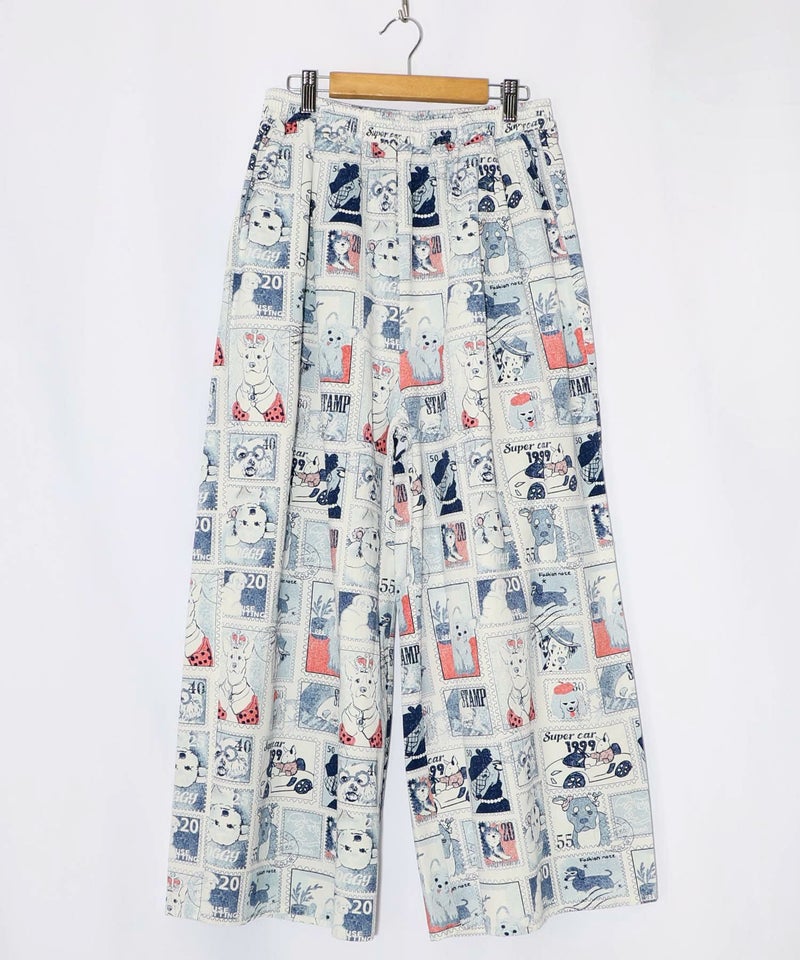 わんorにゃんスタンプ柄 バイオ加工パンツ-19