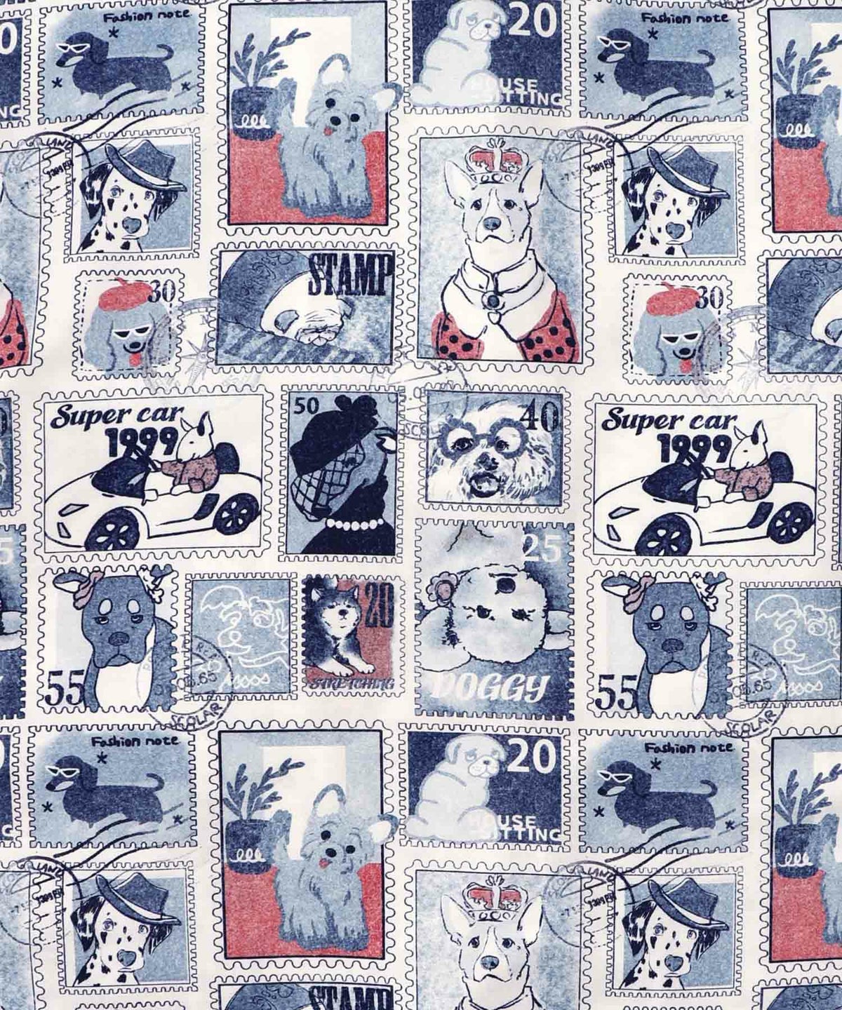 わんorにゃんスタンプ柄 ワッシャーシャツ-11