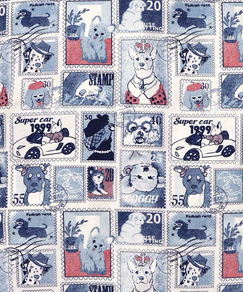 わんorにゃんスタンプ柄 ワッシャーシャツ-11