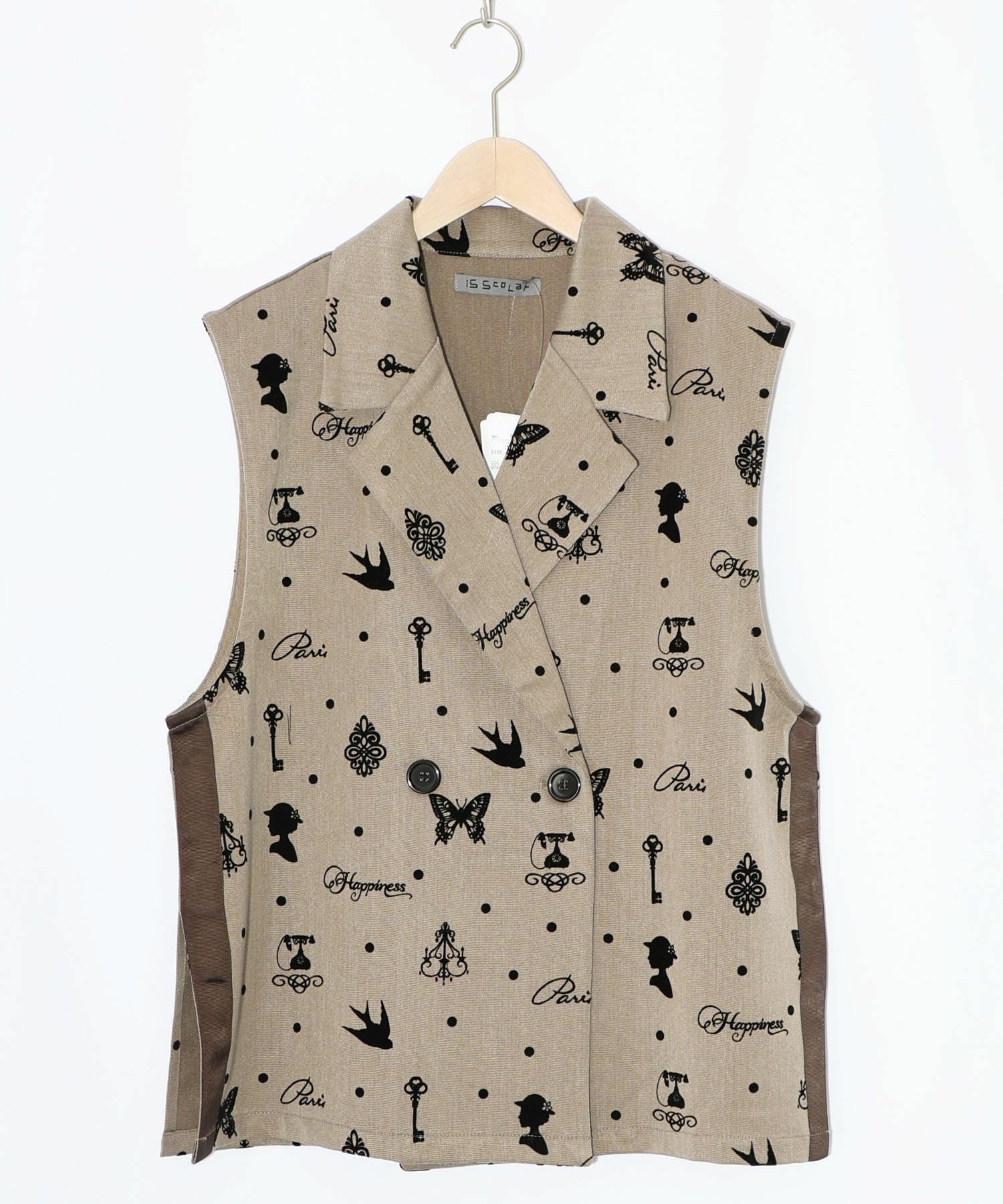 561210：アンティーク調フロッキープリントベストの通販-ScoLar