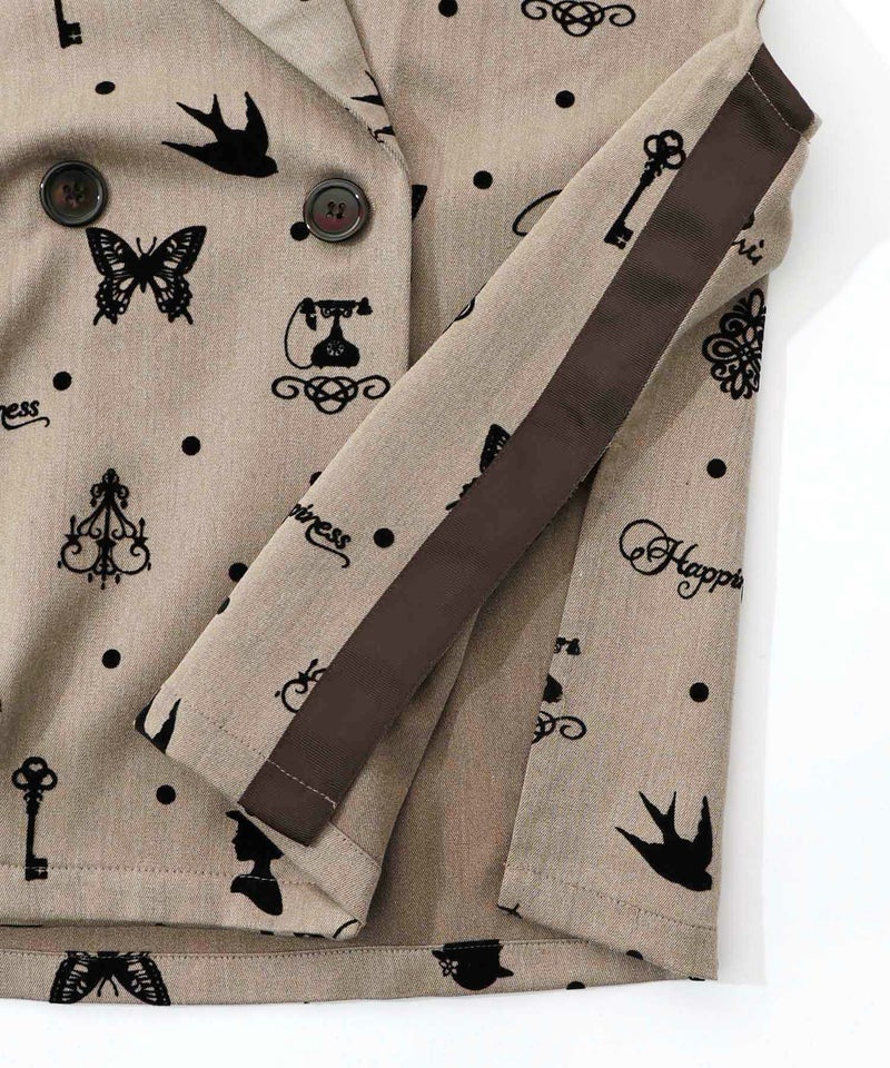 アンティーク調フロッキープリントベスト-19