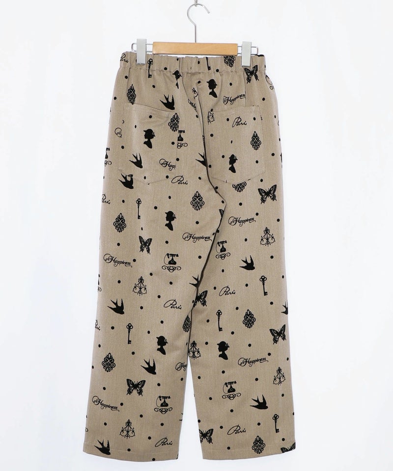 アンティーク調フロッキープリントパンツ-12