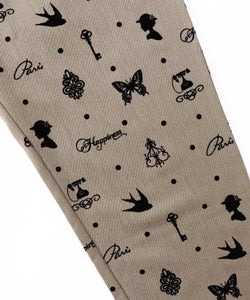 アンティーク調フロッキープリントパンツ-13