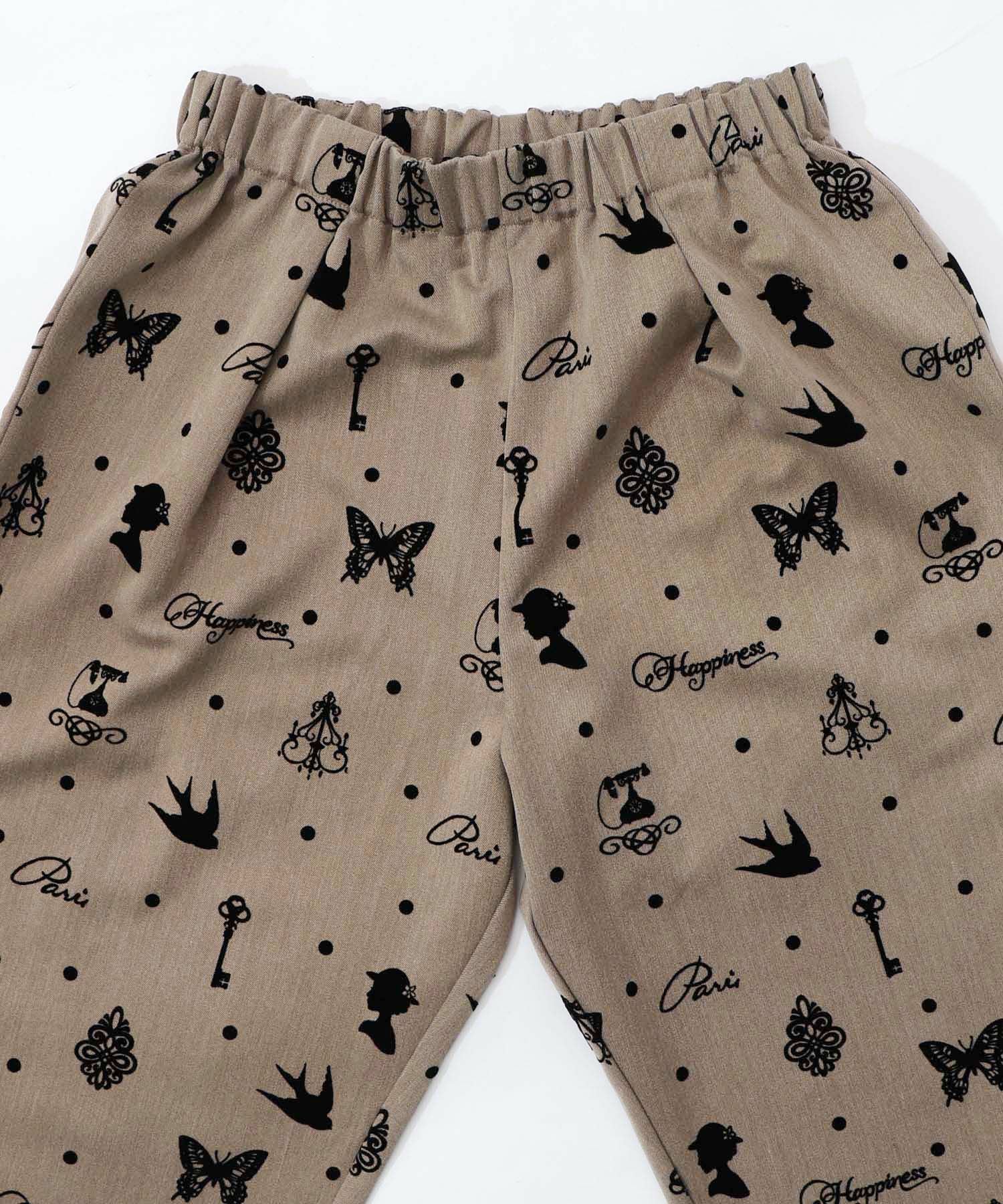 561209：アンティーク調フロッキープリントパンツの通販-ScoLar