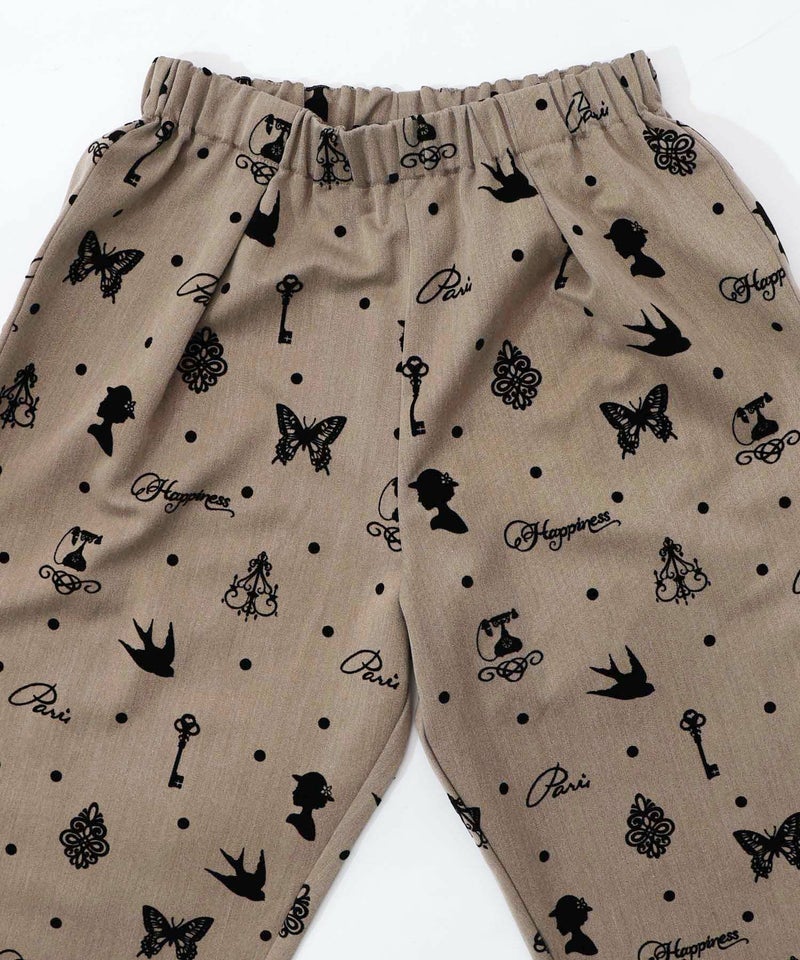 アンティーク調フロッキープリントパンツ-14