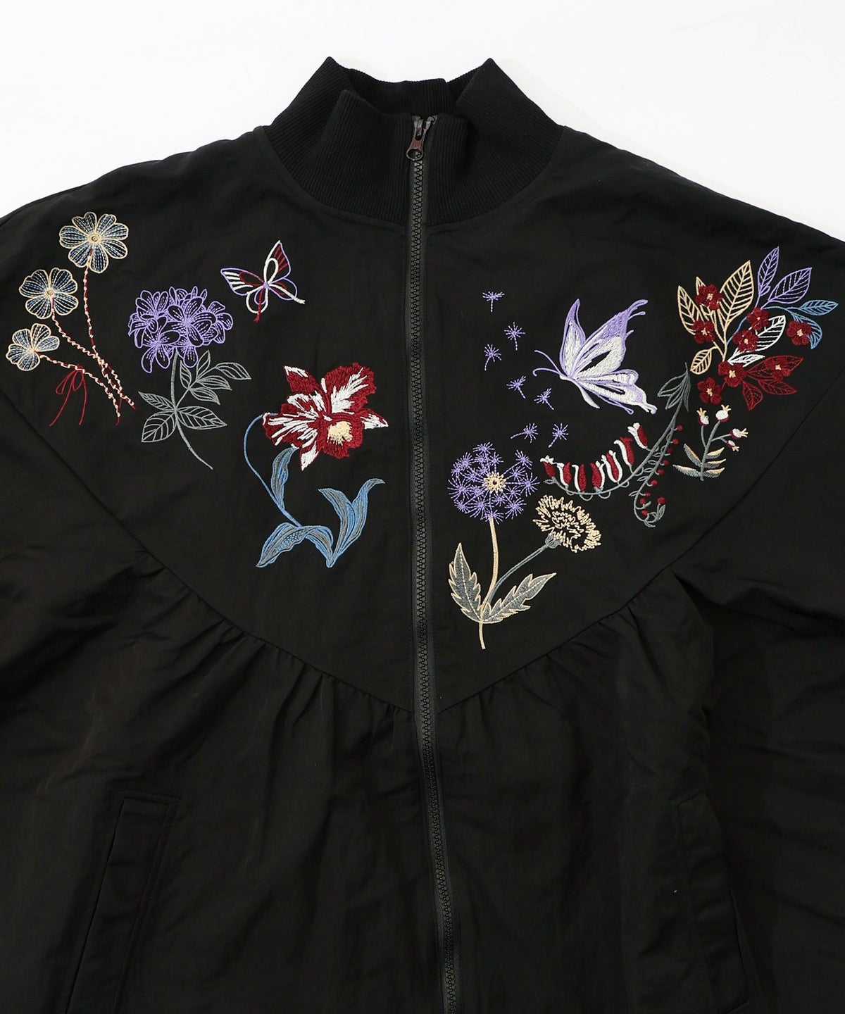 リボン×花刺繍ドルマンスリーブブルゾン-12