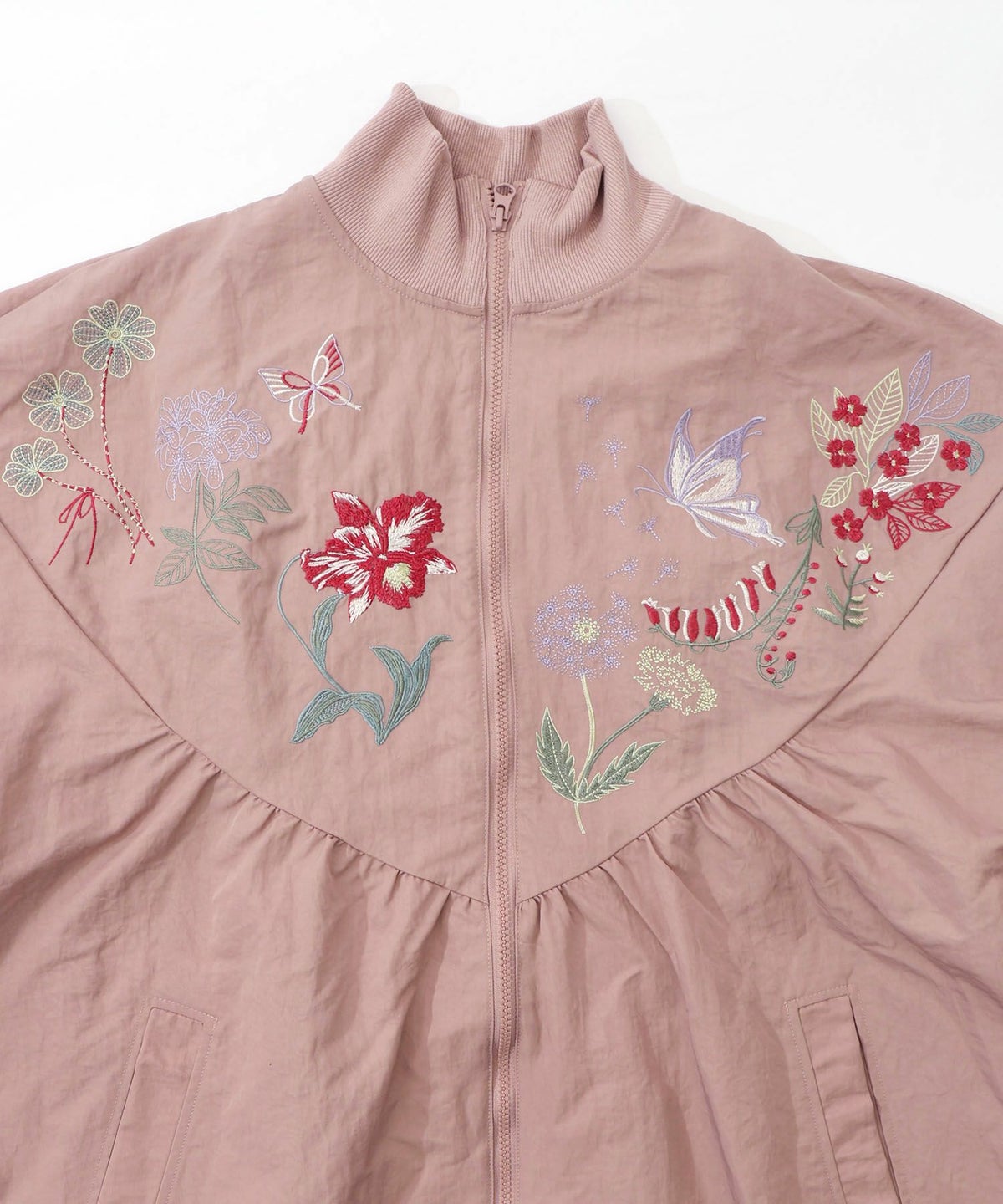 リボン×花刺繍ドルマンスリーブブルゾン-15