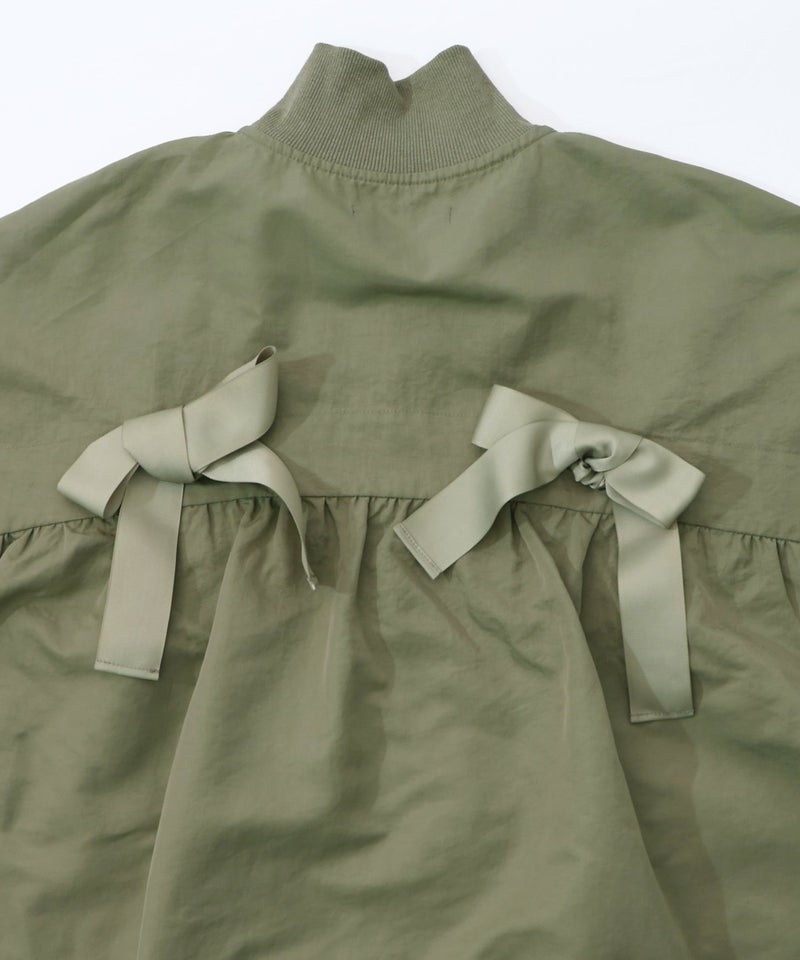 リボン×花刺繍ドルマンスリーブブルゾン-23