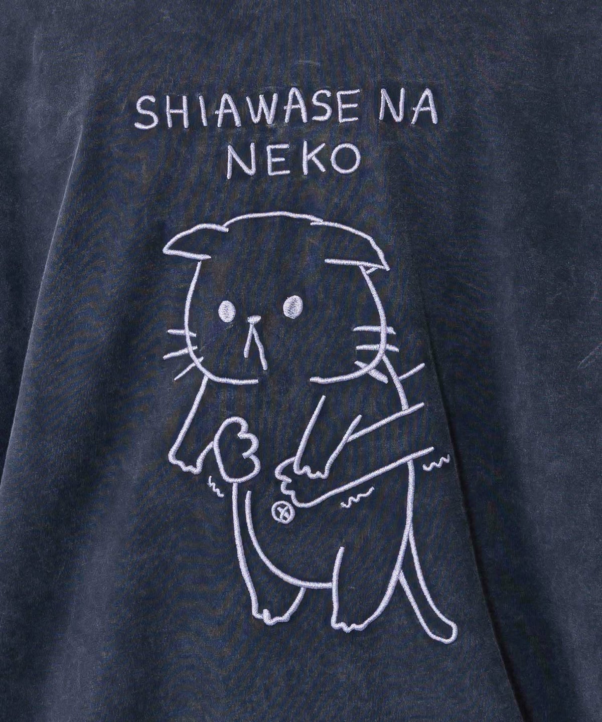 正月太りネコ柄刺繍ヴィンテージ風プルオーバー-7