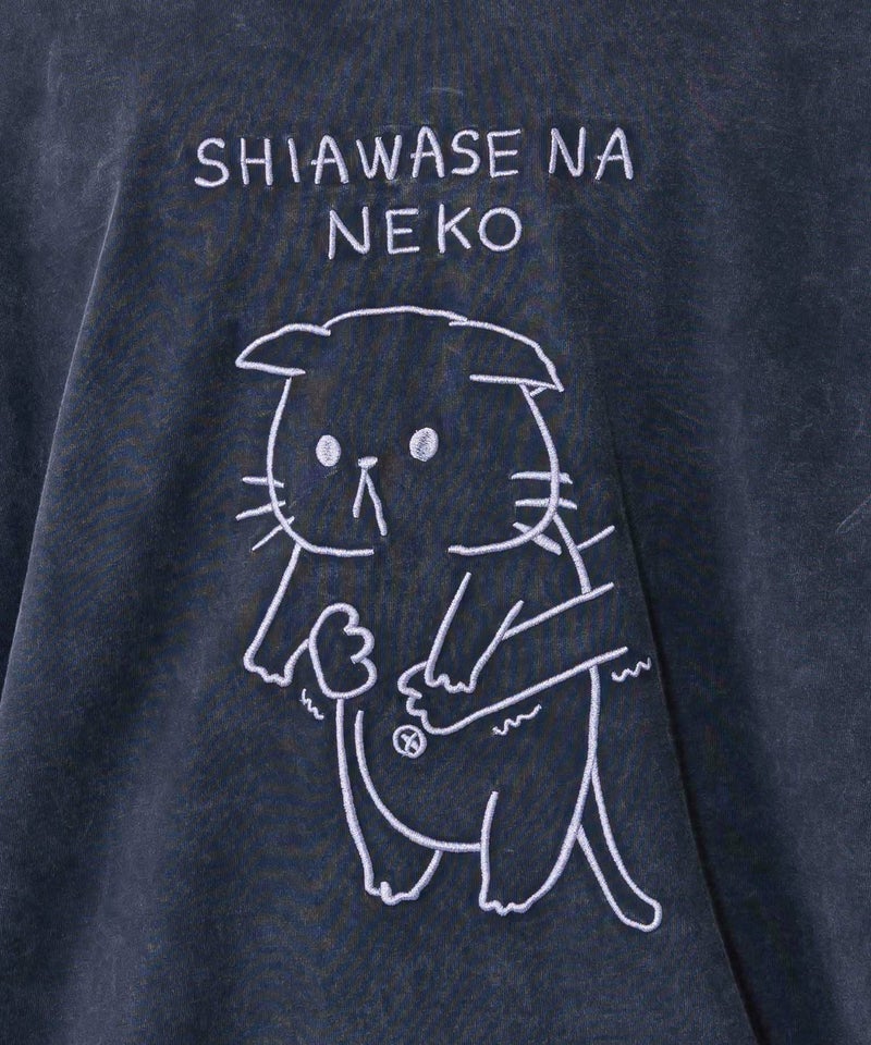 正月太りネコ柄刺繍ヴィンテージ風プルオーバー-7