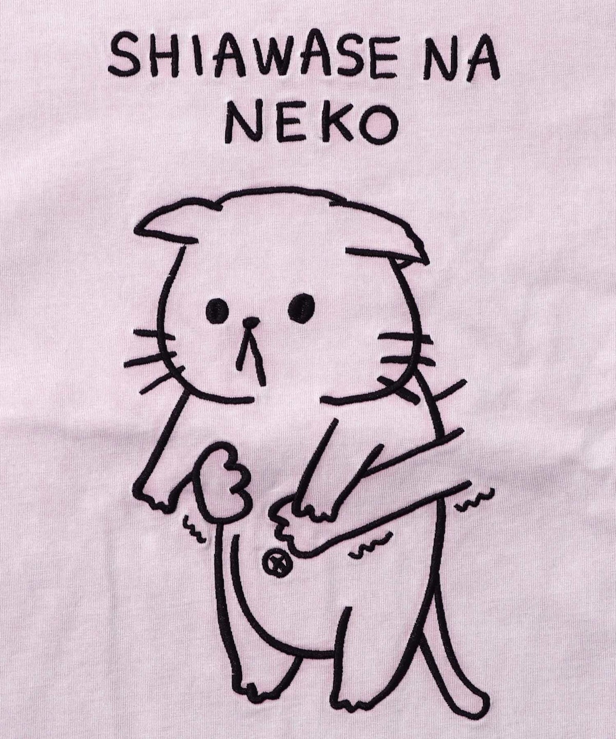 正月太りネコ柄刺繍ヴィンテージ風プルオーバー-13