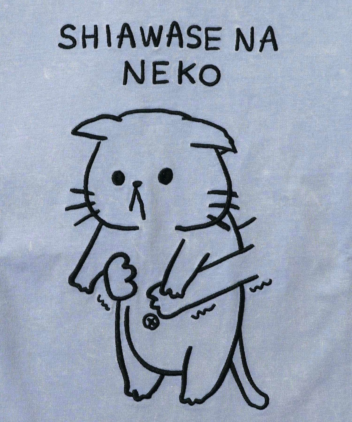 正月太りネコ柄刺繍ヴィンテージ風プルオーバー-15