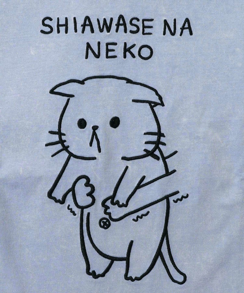 正月太りネコ柄刺繍ヴィンテージ風プルオーバー-15