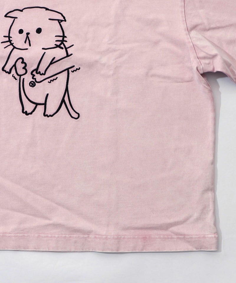 正月太りネコ柄刺繍ヴィンテージ風プルオーバー-18