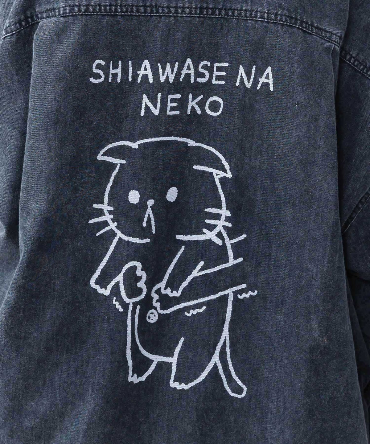 正月太りネコ柄デニムorチェックシャツパーカー-9