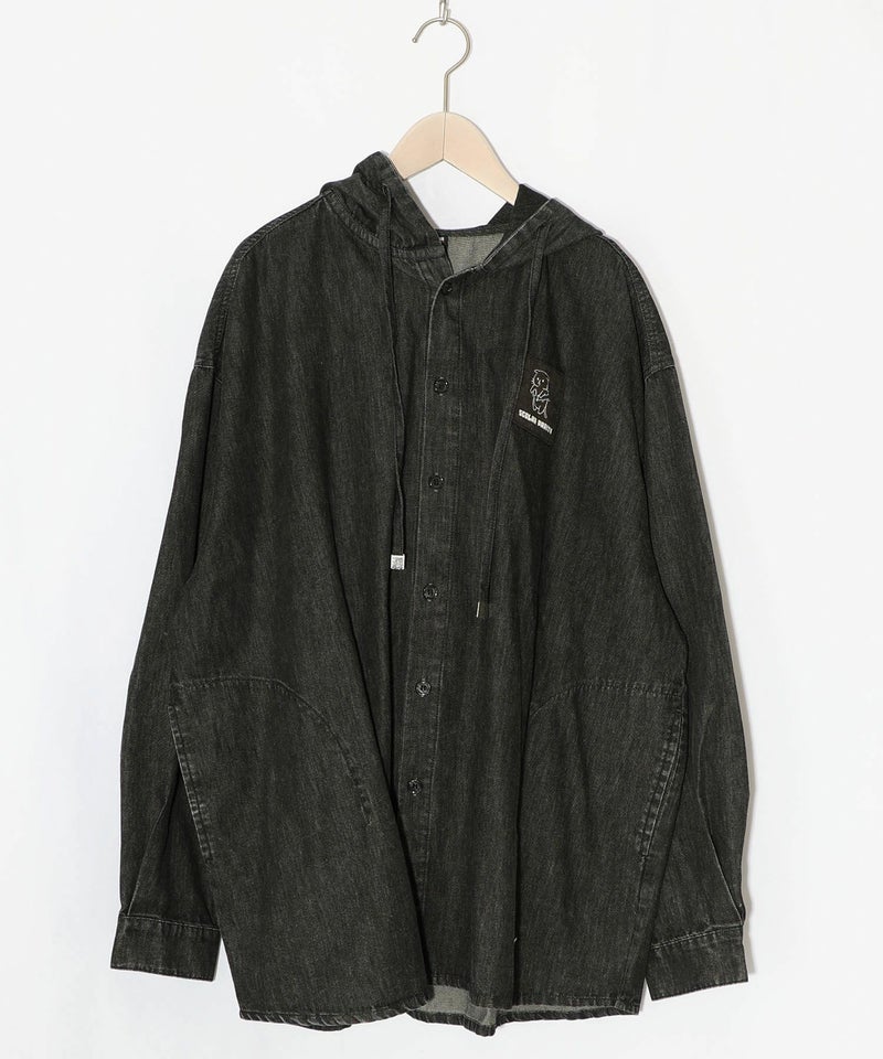 正月太りネコ柄デニムorチェックシャツパーカー-22