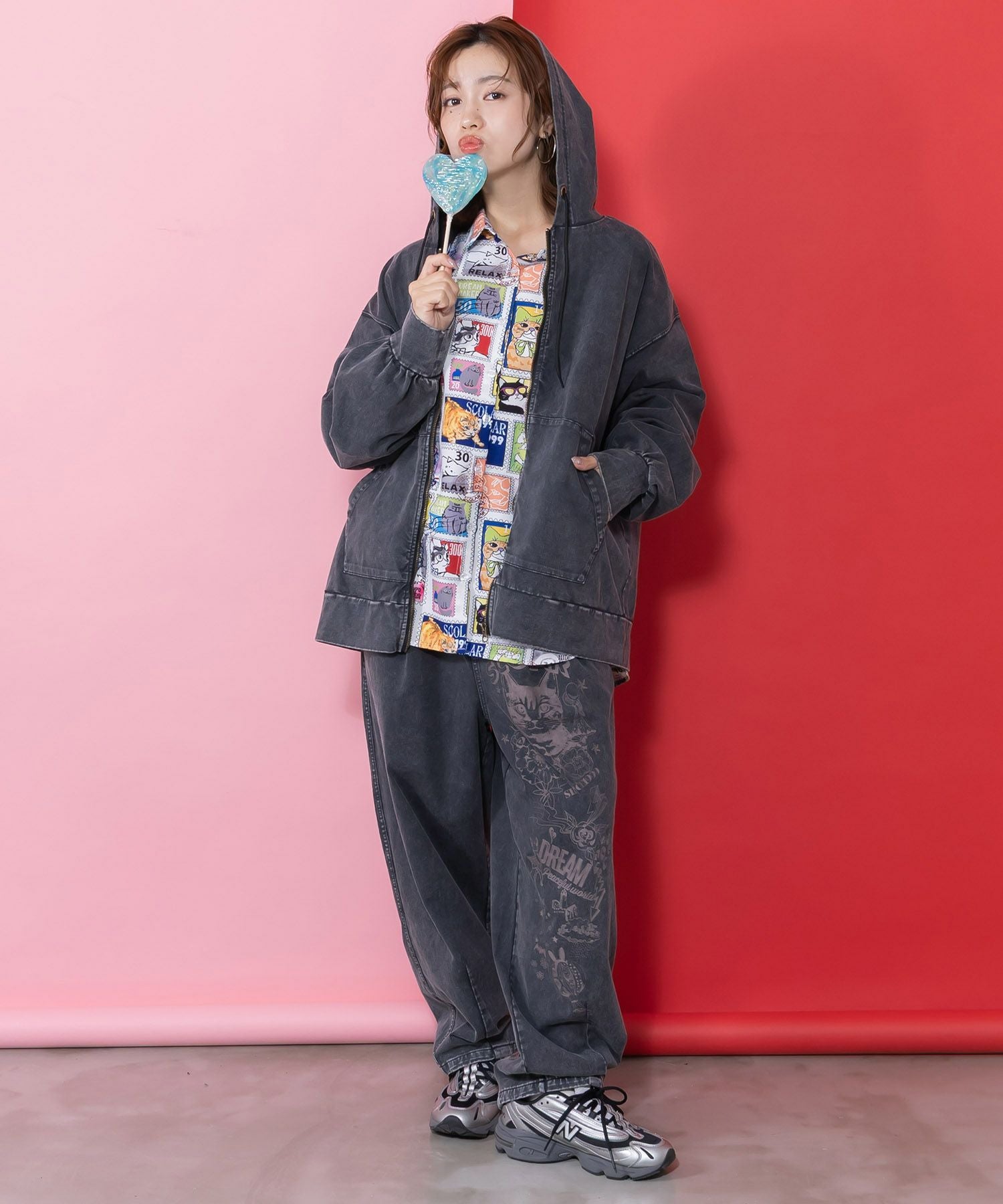 161604：チョーク風柄コクーンパンツの通販-ScoLar