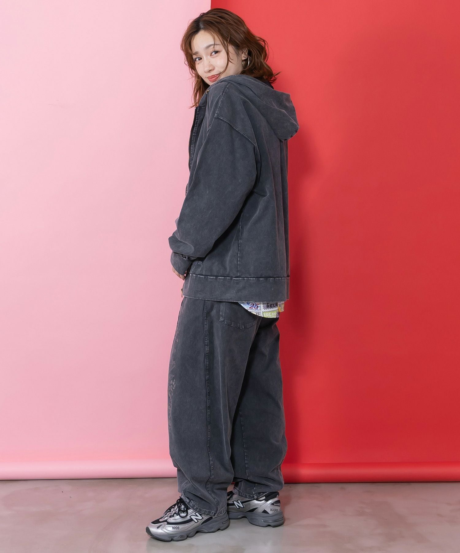 161604：チョーク風柄コクーンパンツの通販-ScoLar