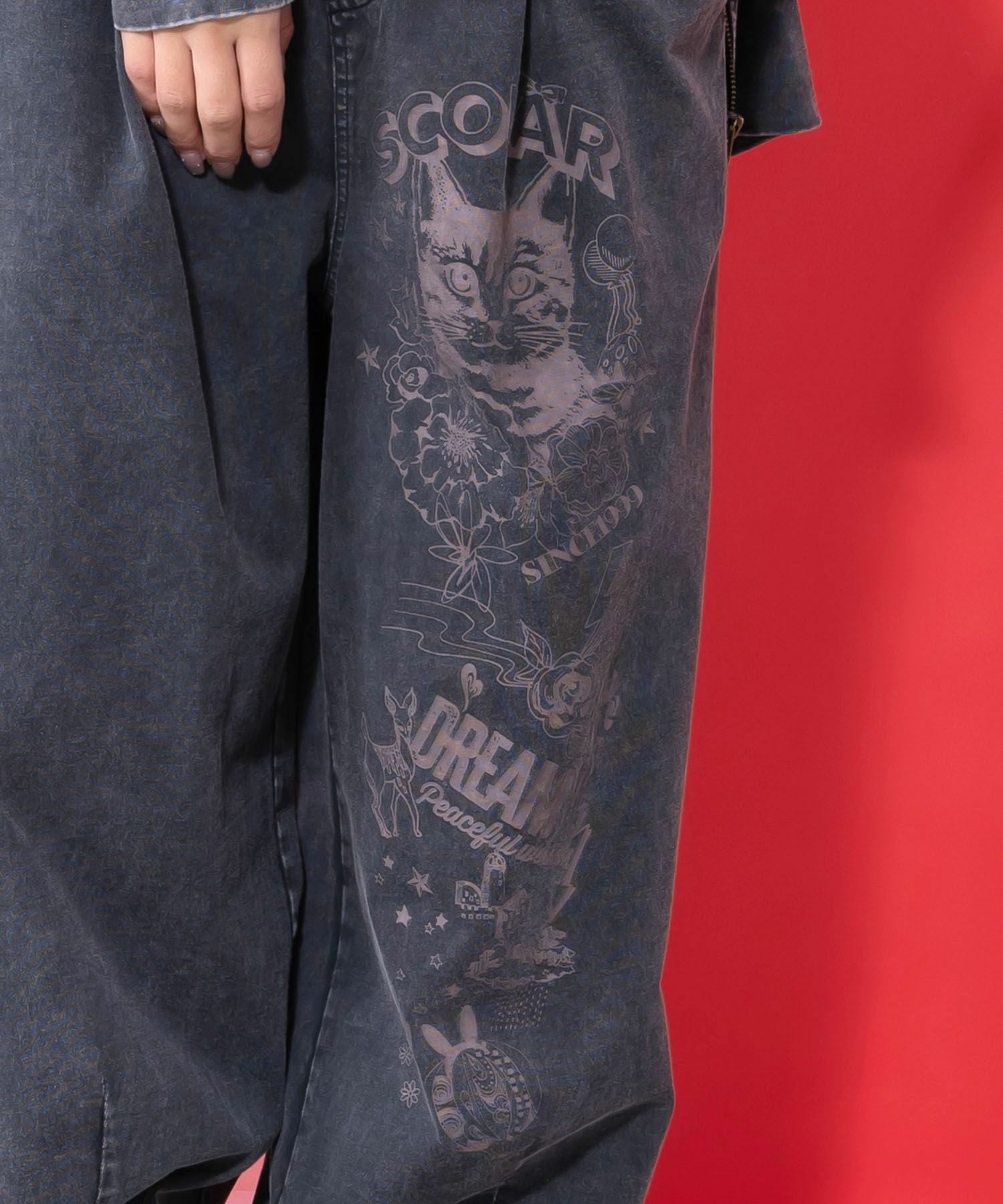 161604：チョーク風柄コクーンパンツの通販-ScoLar