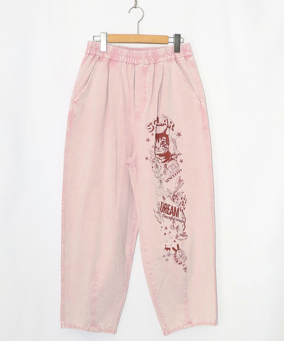 チョーク風柄コクーンパンツ-11