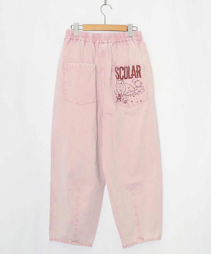 チョーク風柄コクーンパンツ-12