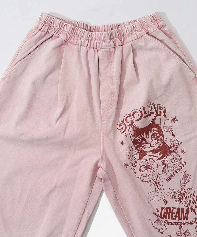 チョーク風柄コクーンパンツ-17