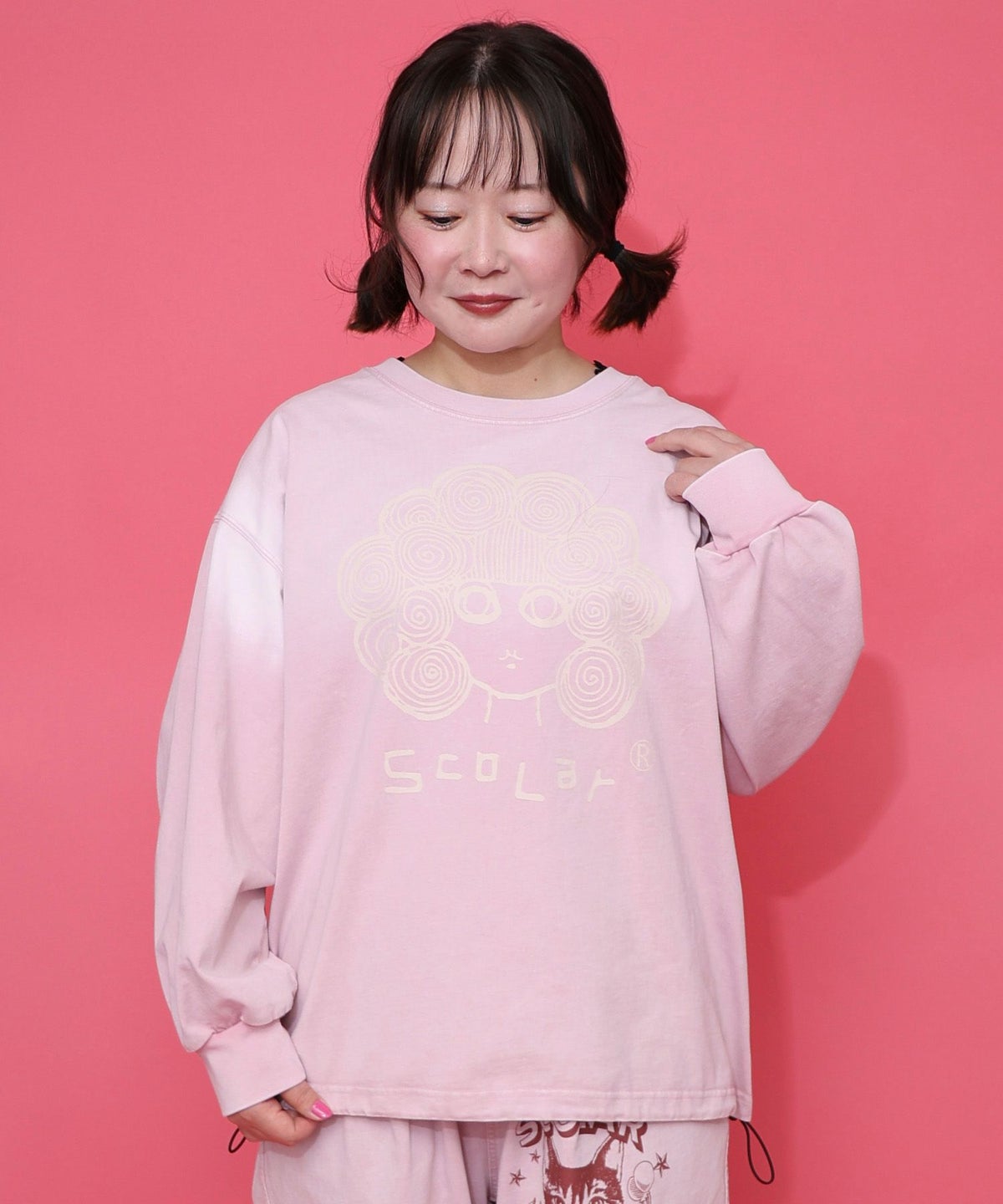 スカラーちゃん柄ヴィンテージ風プルオーバー-9