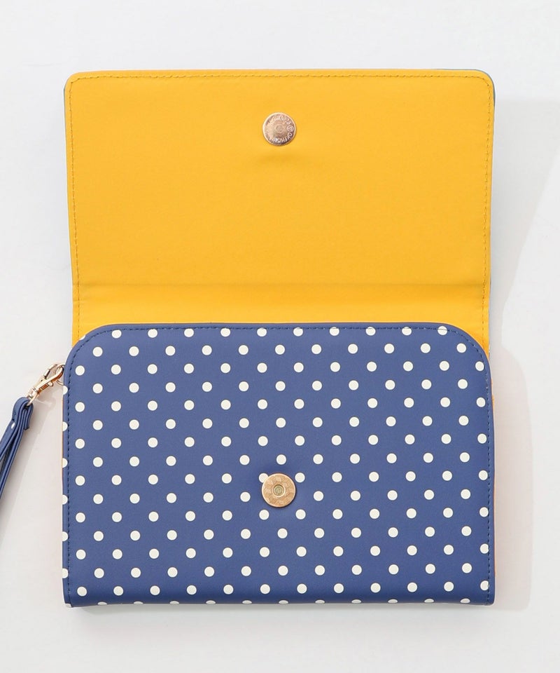 頭巾わんちゃん×ドット柄 ロゴ刺繍入りマルチケース-18