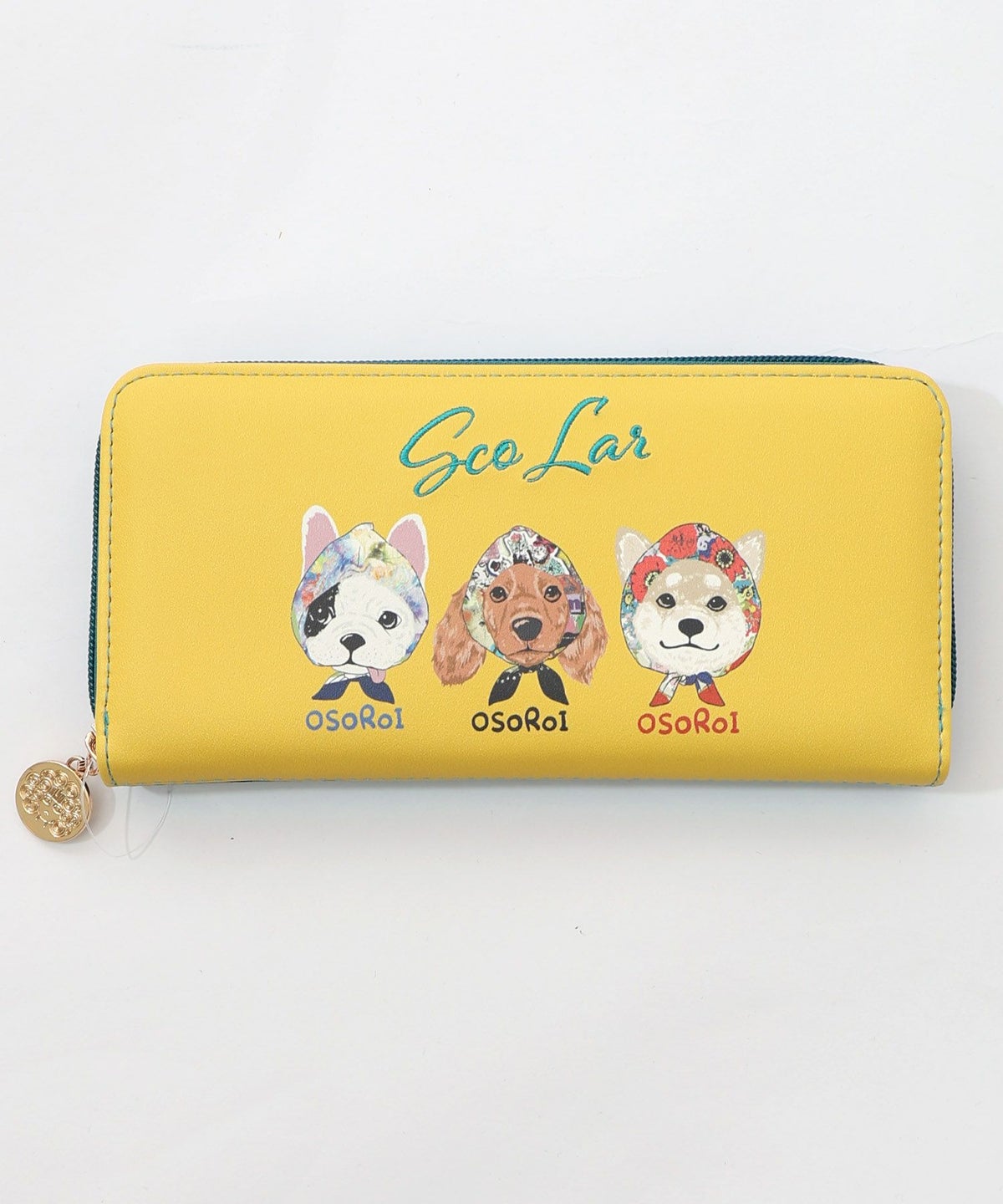 頭巾わんちゃん×ドット柄 ロゴ刺繍入り長財布-3