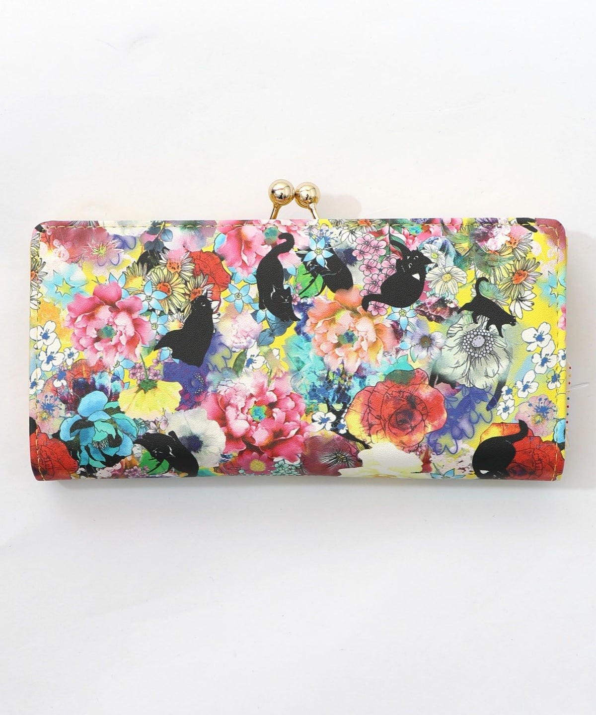 黒ネコ×スカラーちゃん 花柄長財布-4