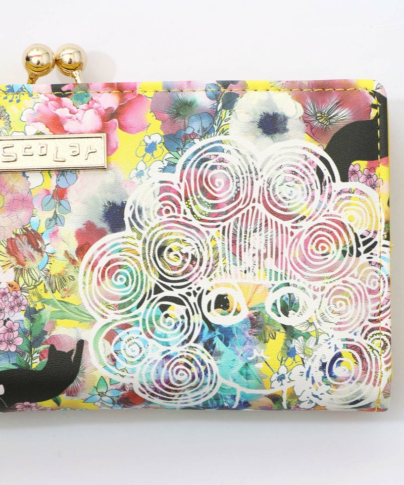 黒ネコ×スカラーちゃん 花柄長財布-6