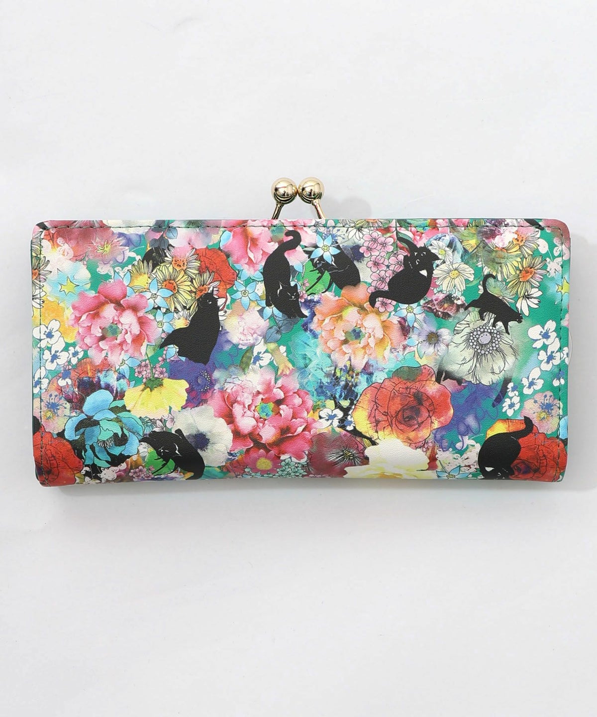 黒ネコ×スカラーちゃん 花柄長財布-8