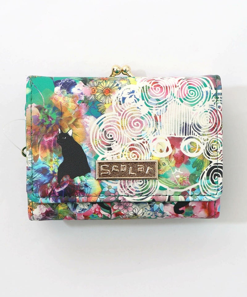 黒ネコ×スカラーちゃん 花柄口金財布-11