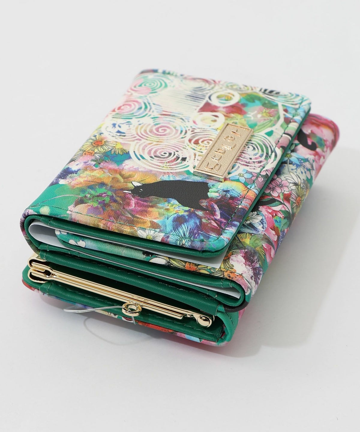 黒ネコ×スカラーちゃん 花柄口金財布-13