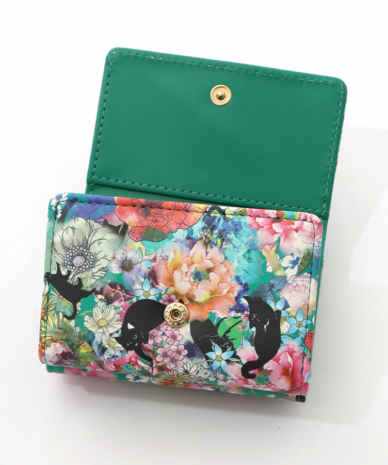 黒ネコ×スカラーちゃん 花柄口金財布-16