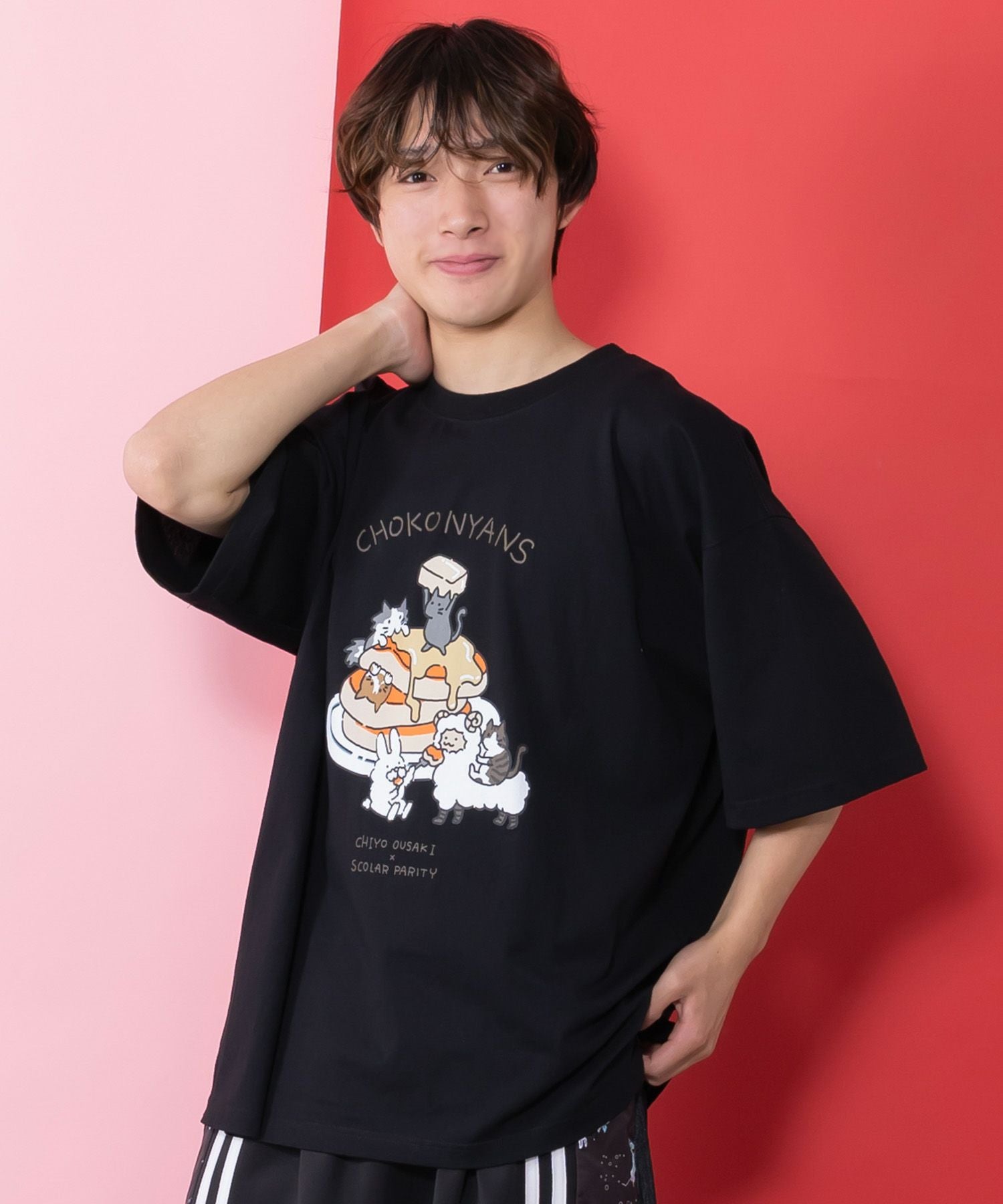 361110：桜咲千依さんコラボ第5弾 ちょこにゃんず パンケーキTシャツの