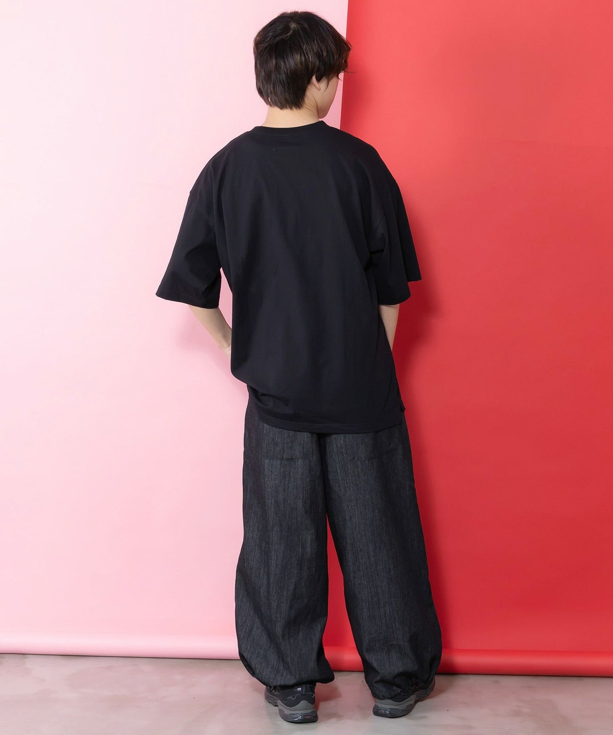 ちょこにゃんず ジャージ×デニム切替パンツ-13