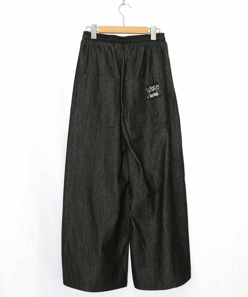 ちょこにゃんず ジャージ×デニム切替パンツ-15