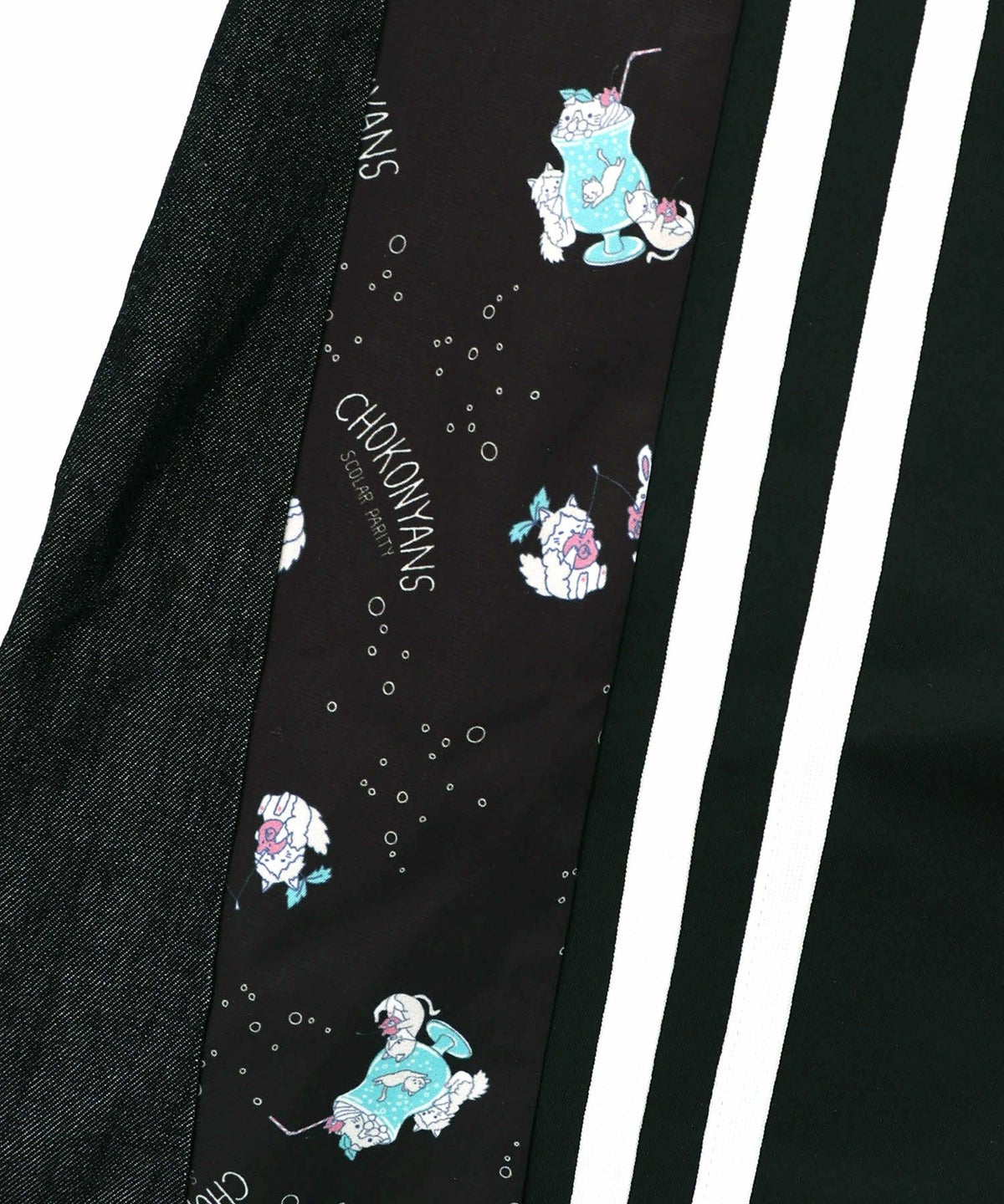 ちょこにゃんず ジャージ×デニム切替パンツ-16