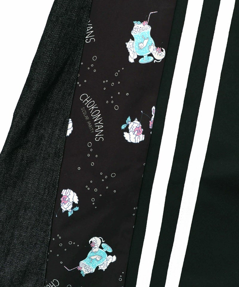 ちょこにゃんず ジャージ×デニム切替パンツ-16