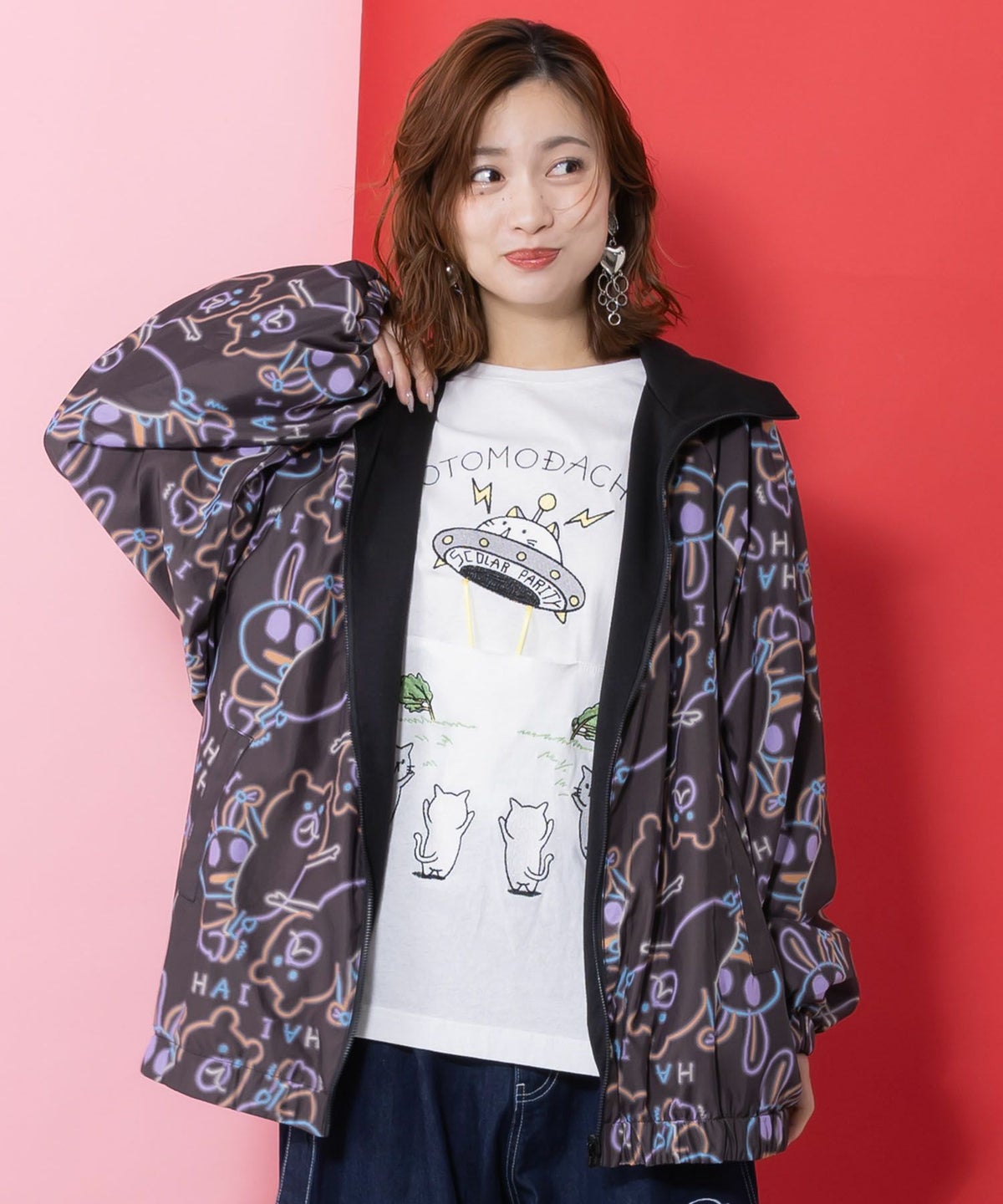 組体操クマうさぎリバーシブルワッシャーブルゾン-1