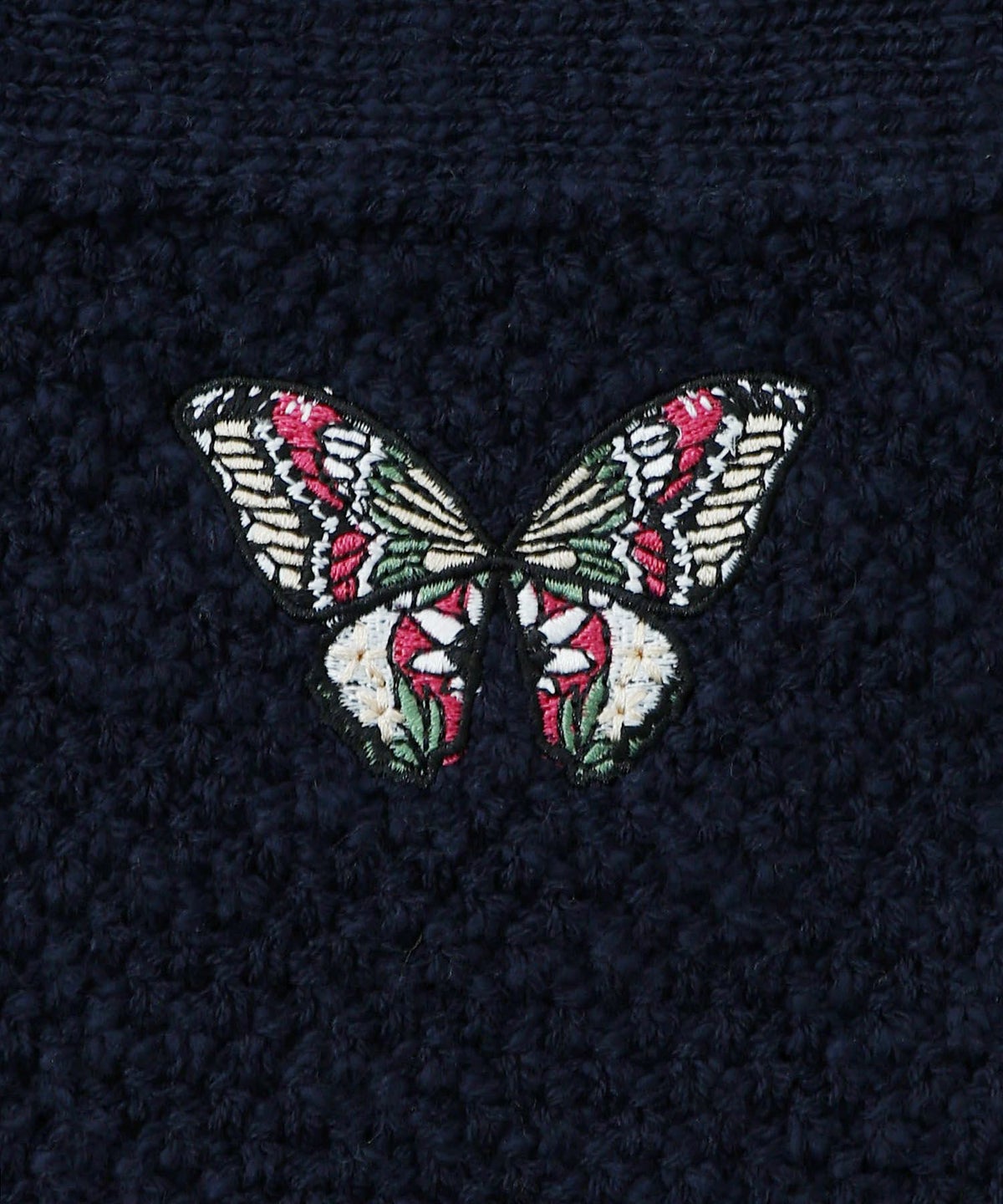 蝶刺繍×蝶ボタン付きニットカーディガン-13