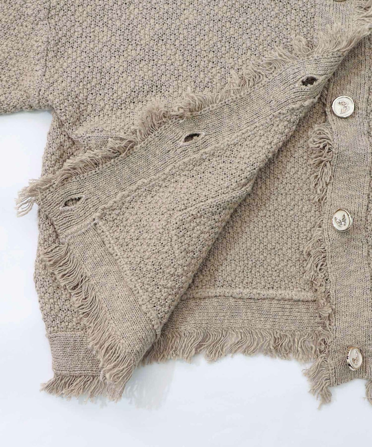 蝶刺繍×蝶ボタン付きニットカーディガン-18